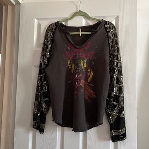 Free People Beaded Long Sleeve Tee